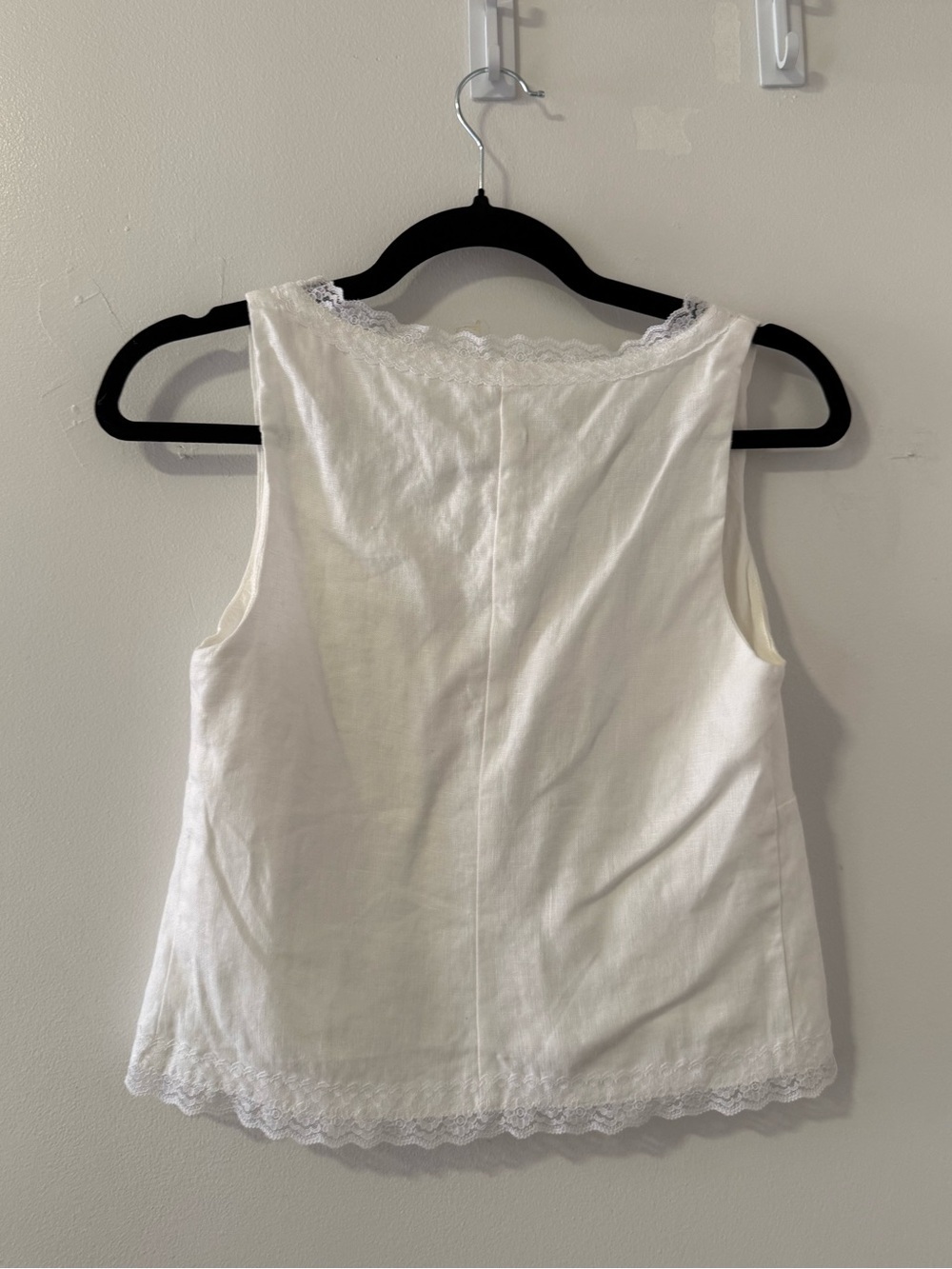 Reformation Rosalie Linen Lace Trim Top - Picture 7 of 10